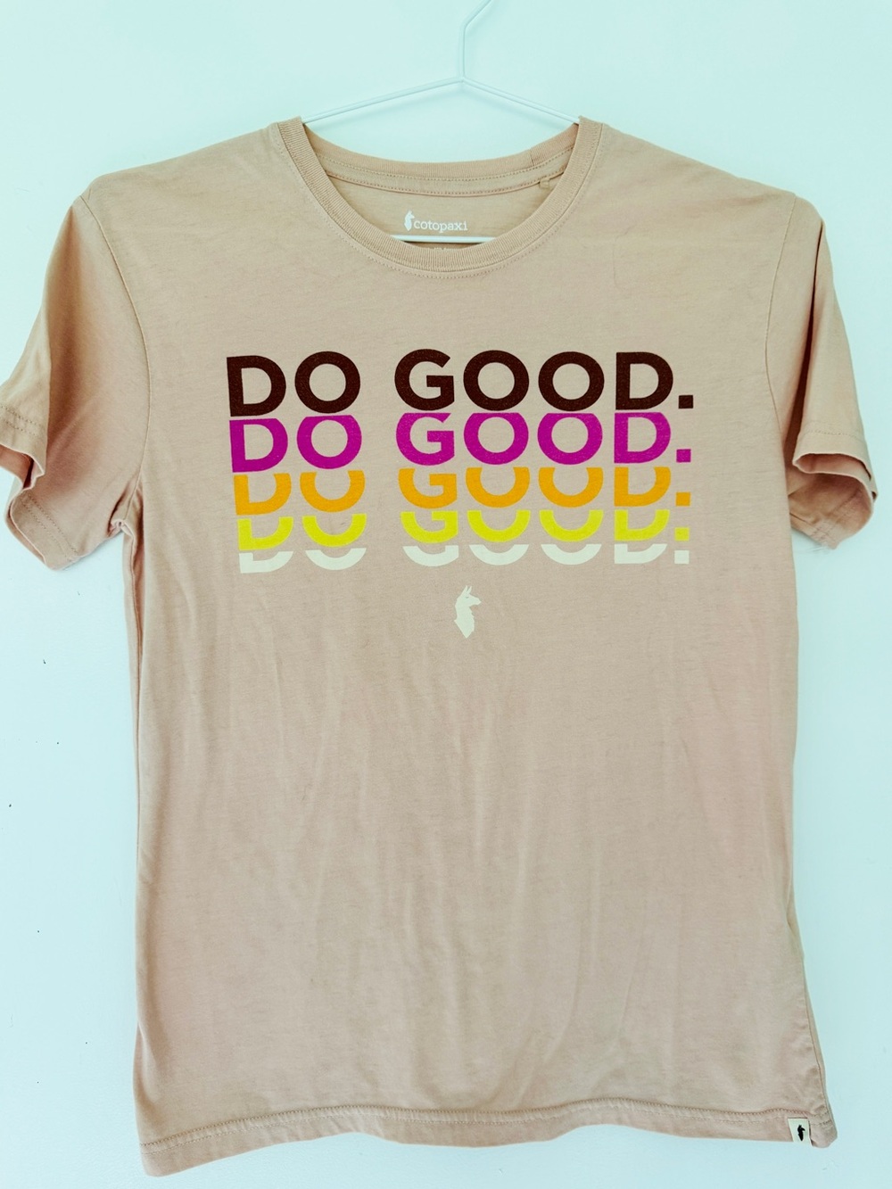 Cotopaxi Soft Pink Tee w/ "DO GOOD” Print